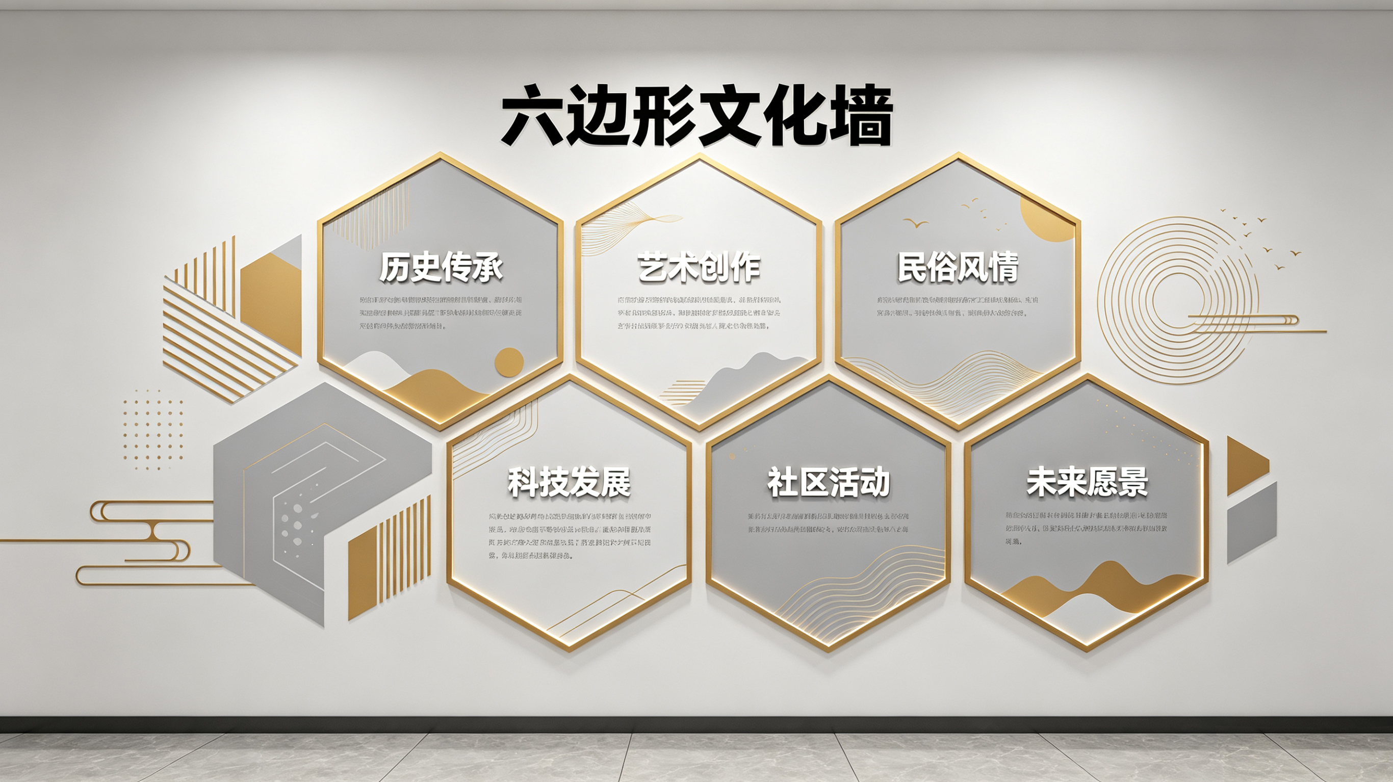 赫章企业文化墙 | 六边形信息美学